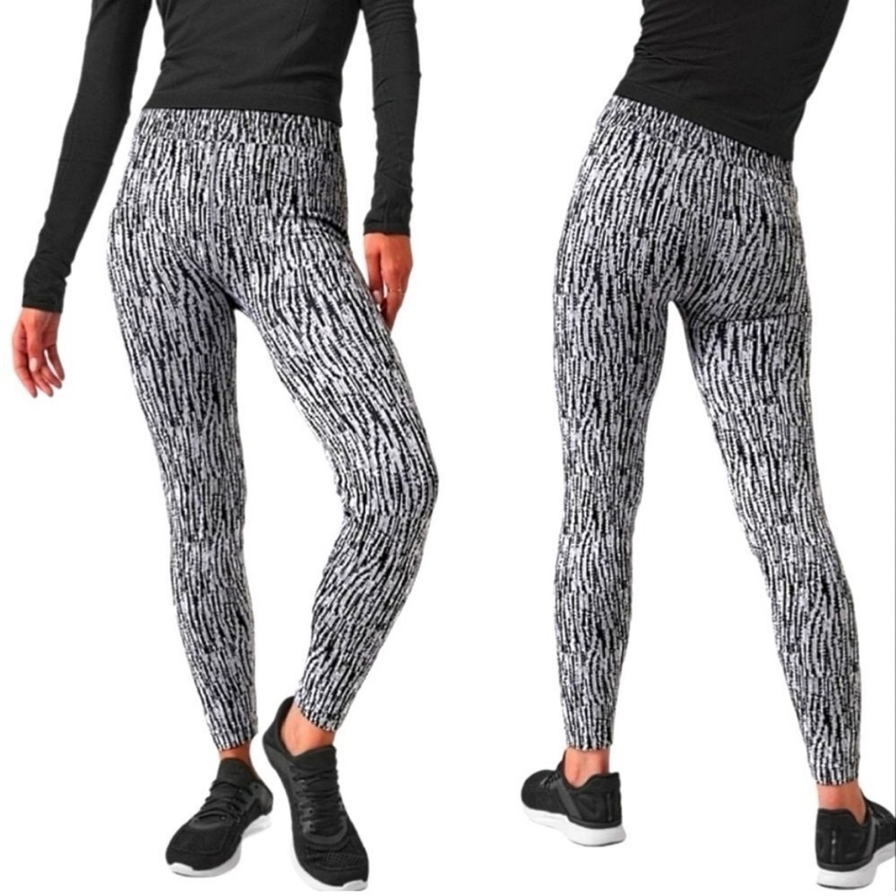 Athleta‎ Flurry Elemental Tight Black & White Leggings Small